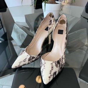 White House Black Market Faux Reptile Skin Heels